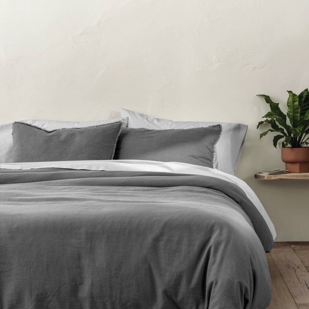 NWOT CASALUNA King‎ Size Heavyweight Linen Blend Duvet Cover